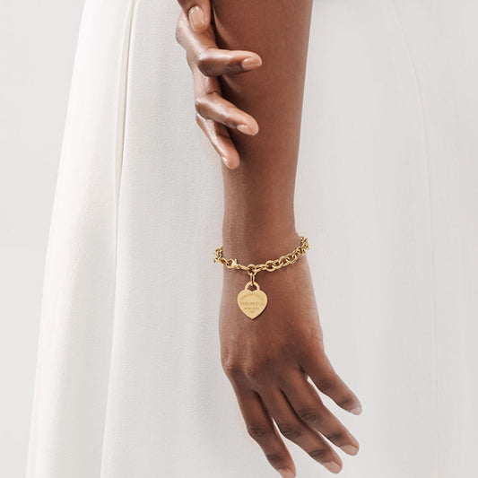 Return to Tiffany® Heart Tag Bracelet in Yellow Gold, Medium