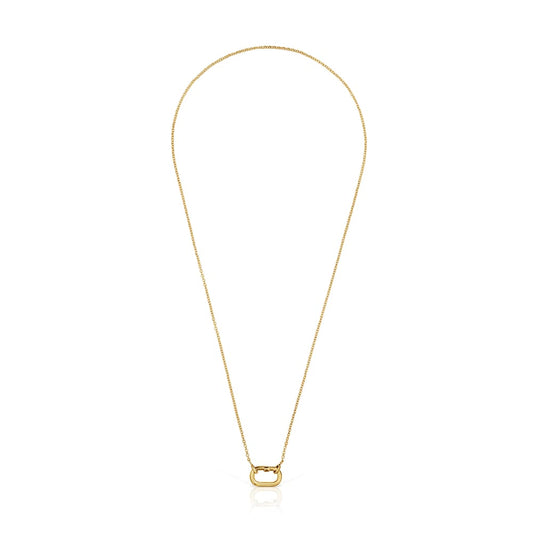 Short Necklace with plating over silver with ring Hold Oval |