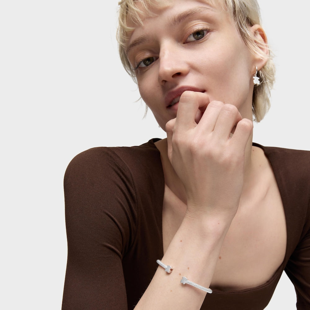 Pulsera de plata 7 mm osos Icon Mesh