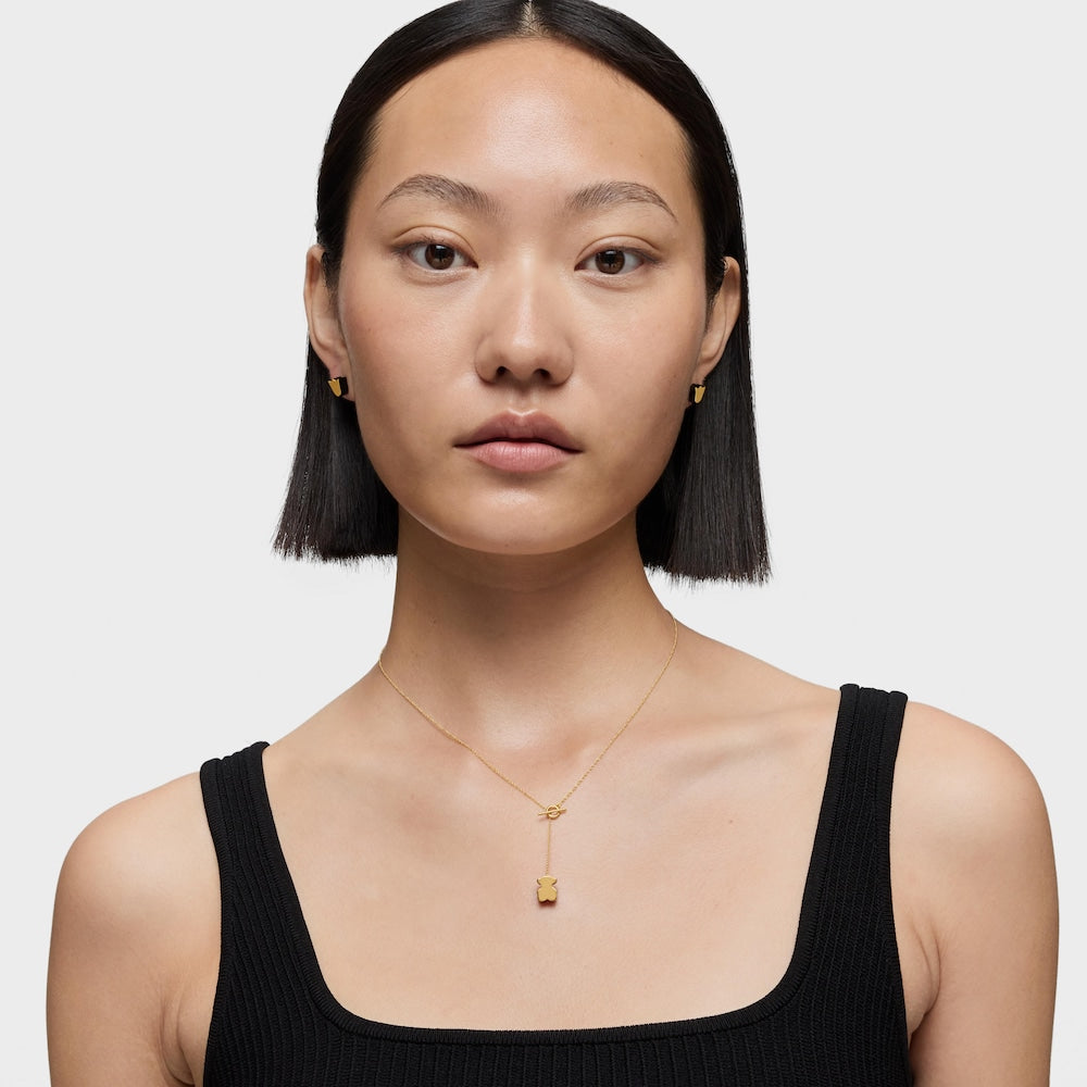 Short gold bear Necklace with onyx 1950 |