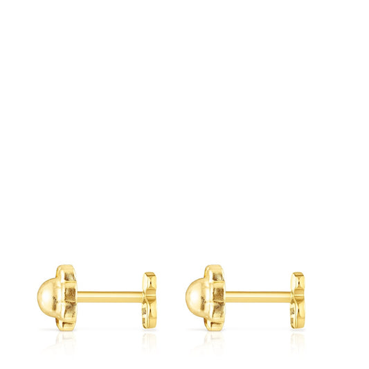 Gold Baby earrings Bear motif |