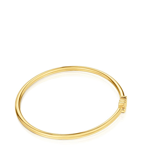 Bangle with 18kt gold plating over silver bear charm Sweet Dolls