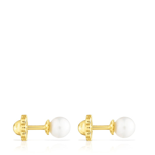 Gold Baby earrings with pearls |