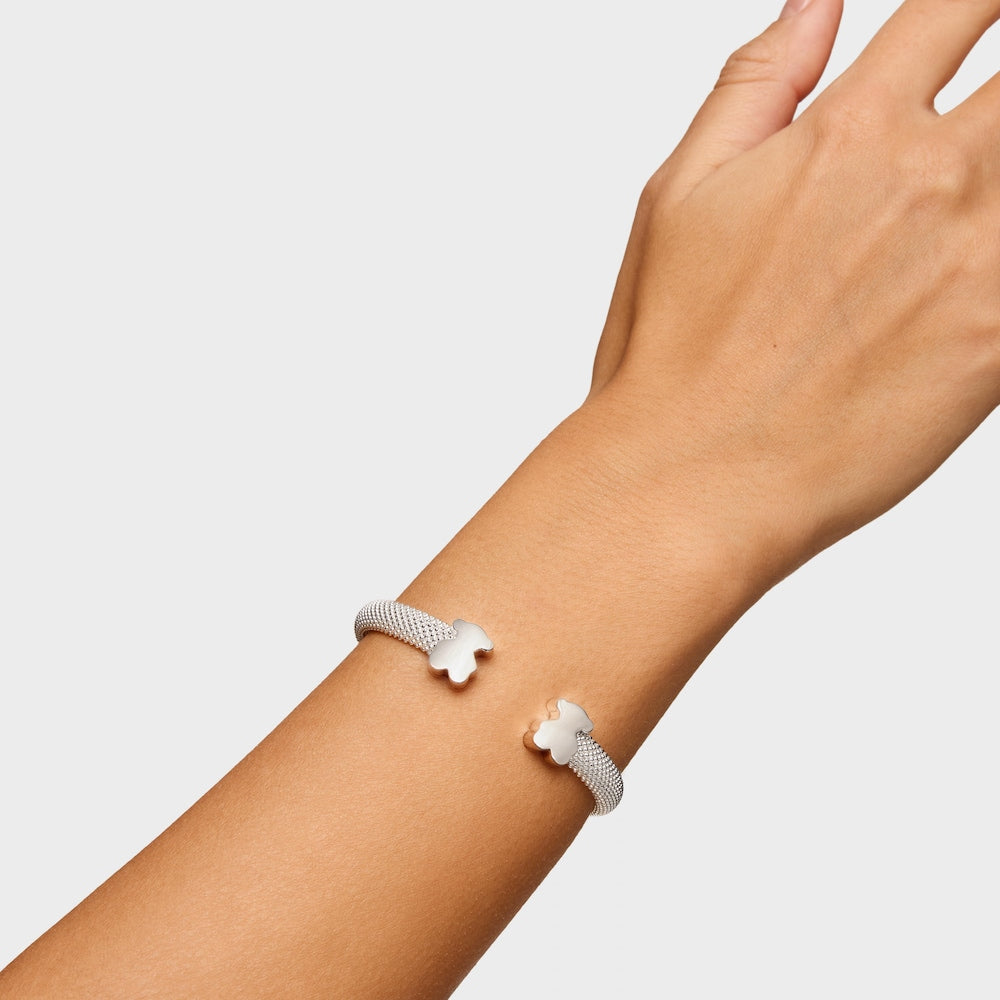 Pulsera de plata 12 mm motivos oso Icon Mesh