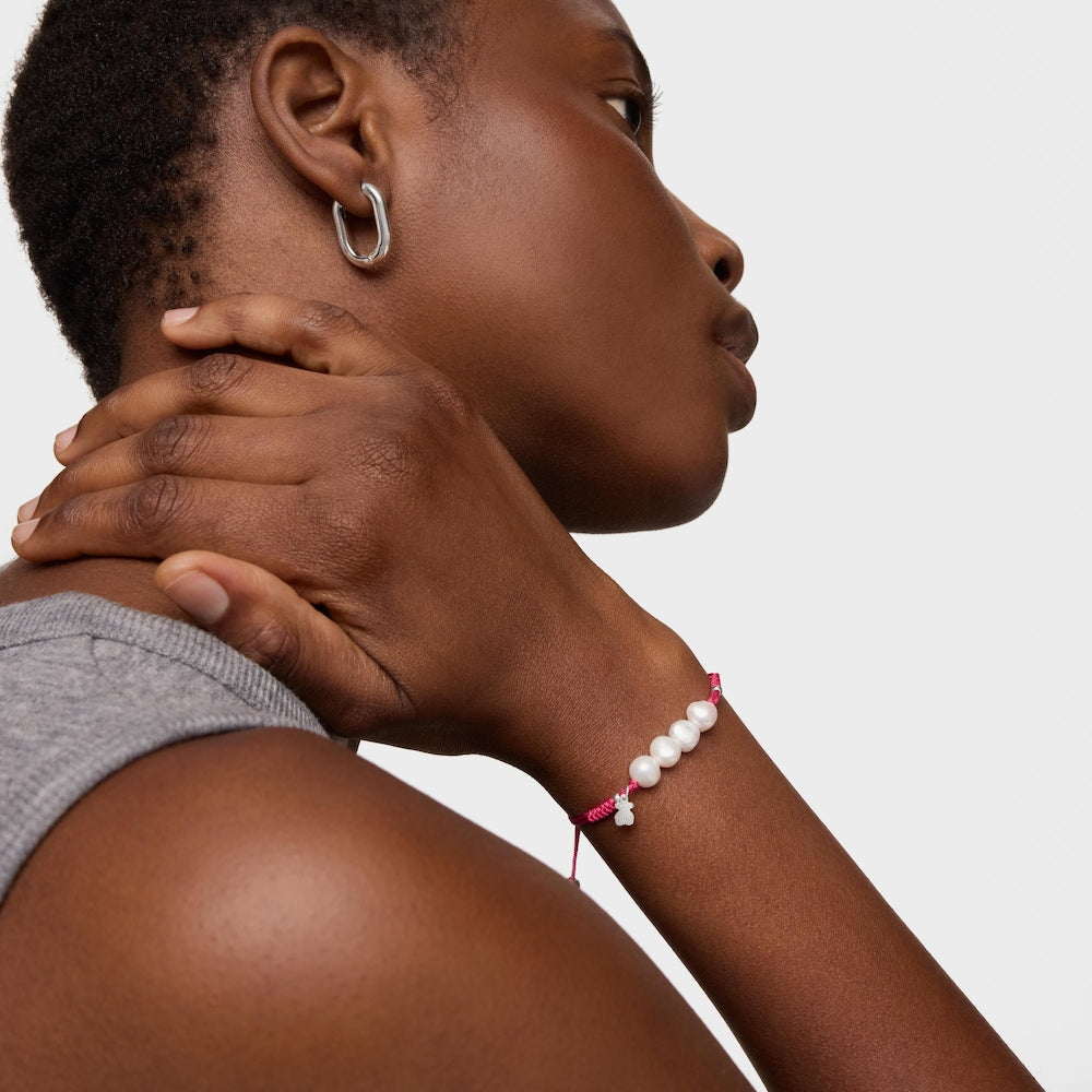 Pulsera de perlas de plata con perlas |