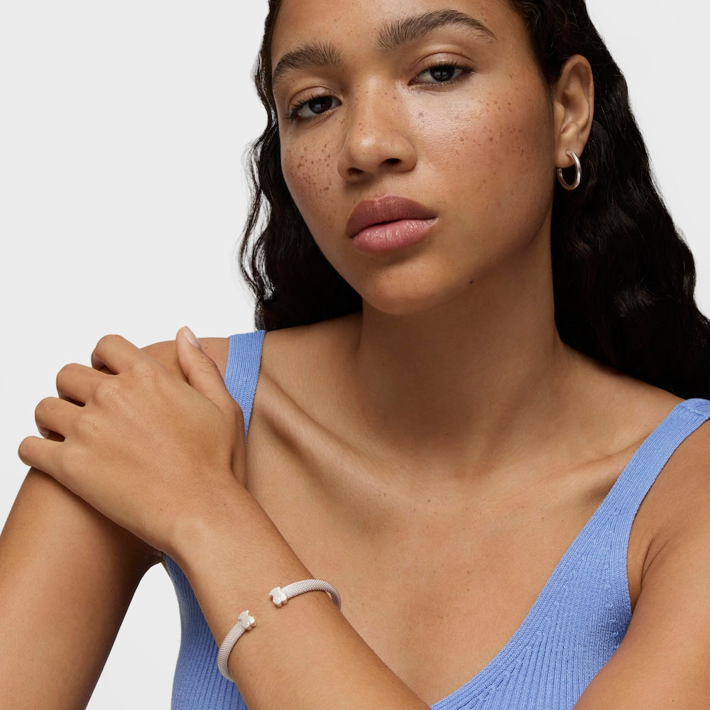 Brazalete TOUS Malla Plata motivo Oso |