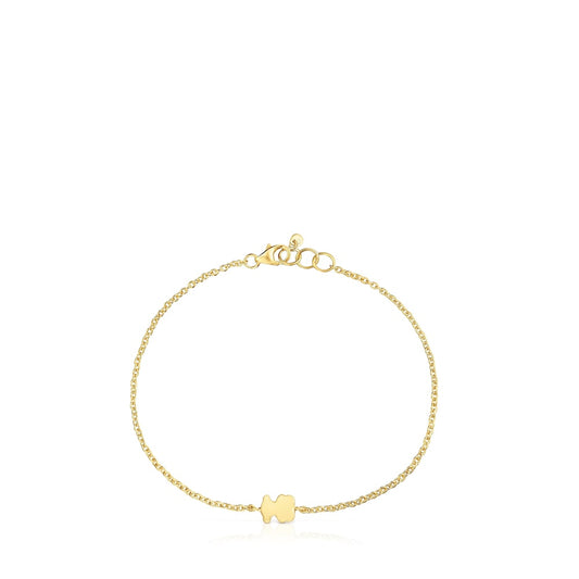 7 mm gold chain Bracelet with bear charm Sweet Dolls