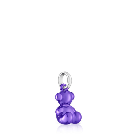 Small Bold Bear lilac steel bear Pendant