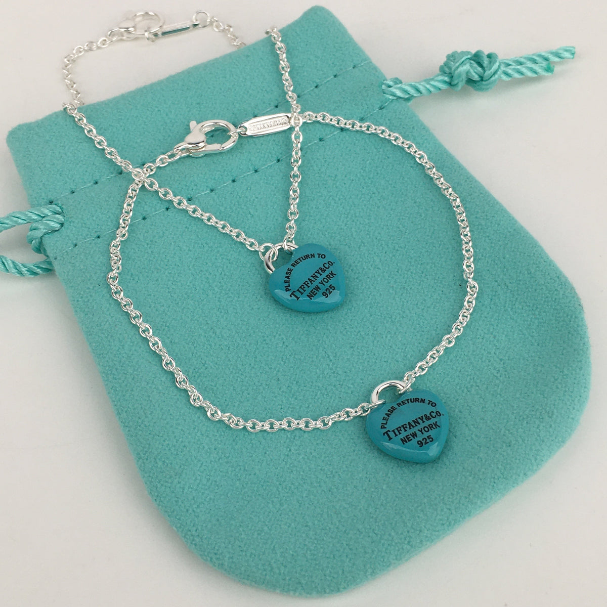 Conjunto de pendientes, collar y pulseras de plata Tiffany & Co Return to Tiffany Small Green Heart