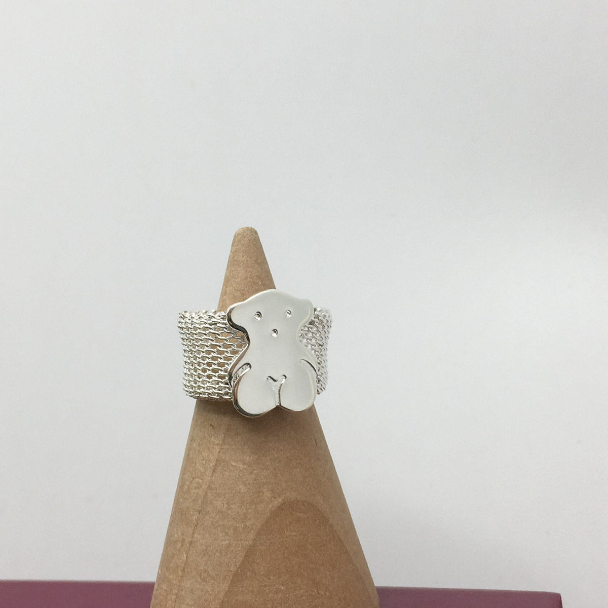 BIG MESH RING Silver  Mesh Ring 13mm size