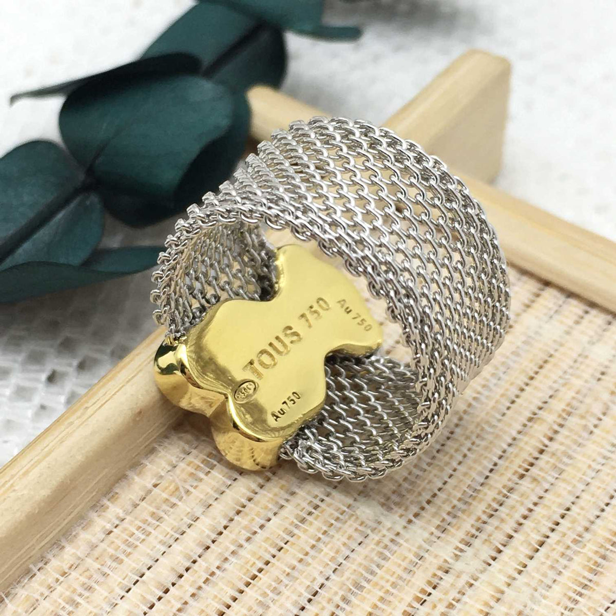 Yellow Steel Mesh Ring stainless steel  Mesh ring