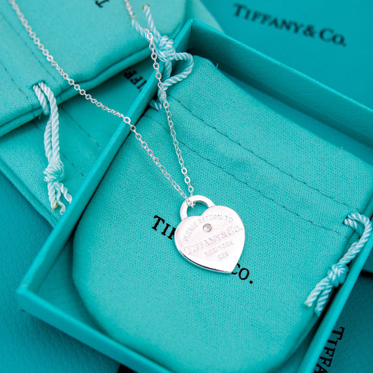 Tiffany & Co Return To Tiffany Sterling Silver Enamel silver Color  Heart Charm