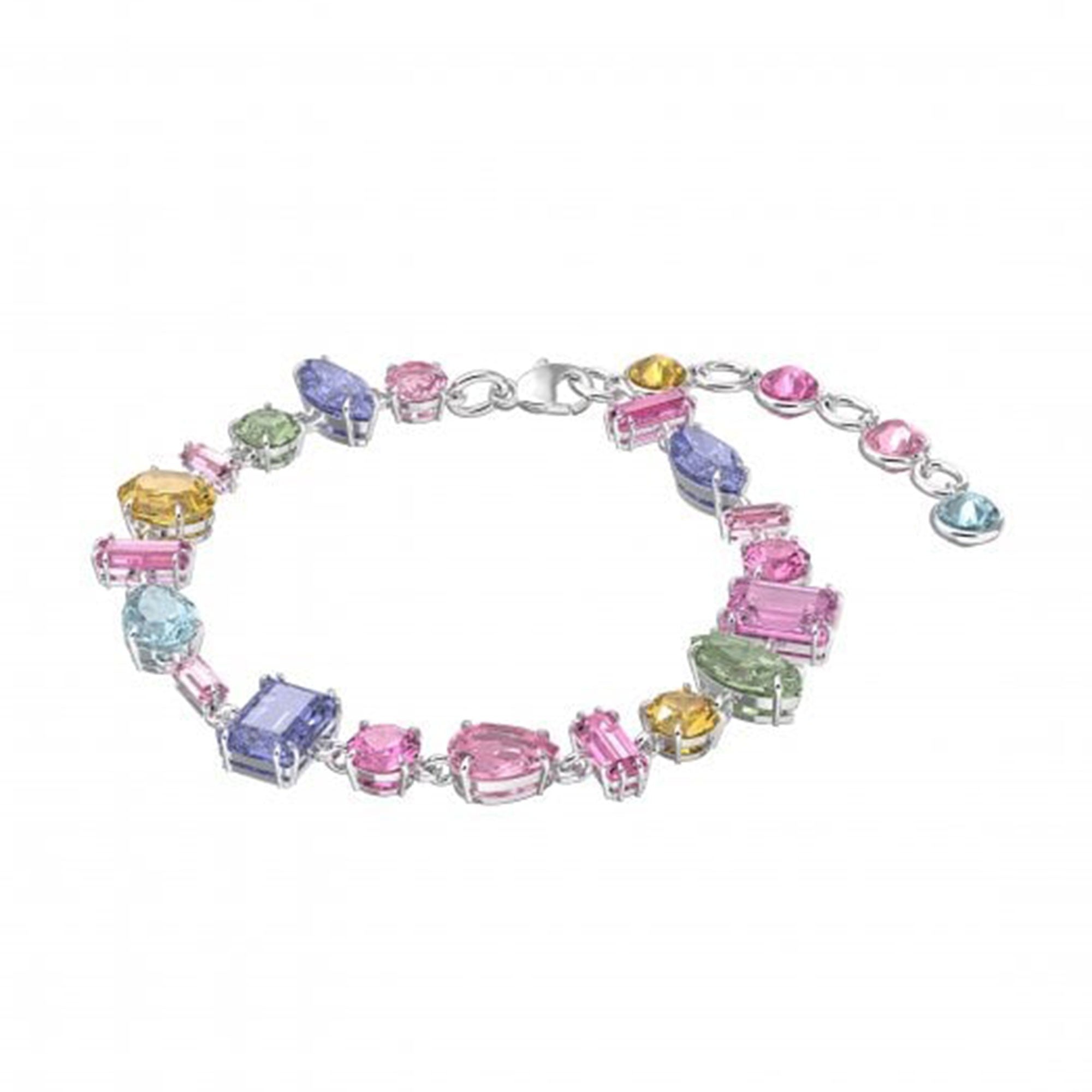 Swarovski Gema Multi-Colored Crystal Rhodium-Plated Bracelet for Her