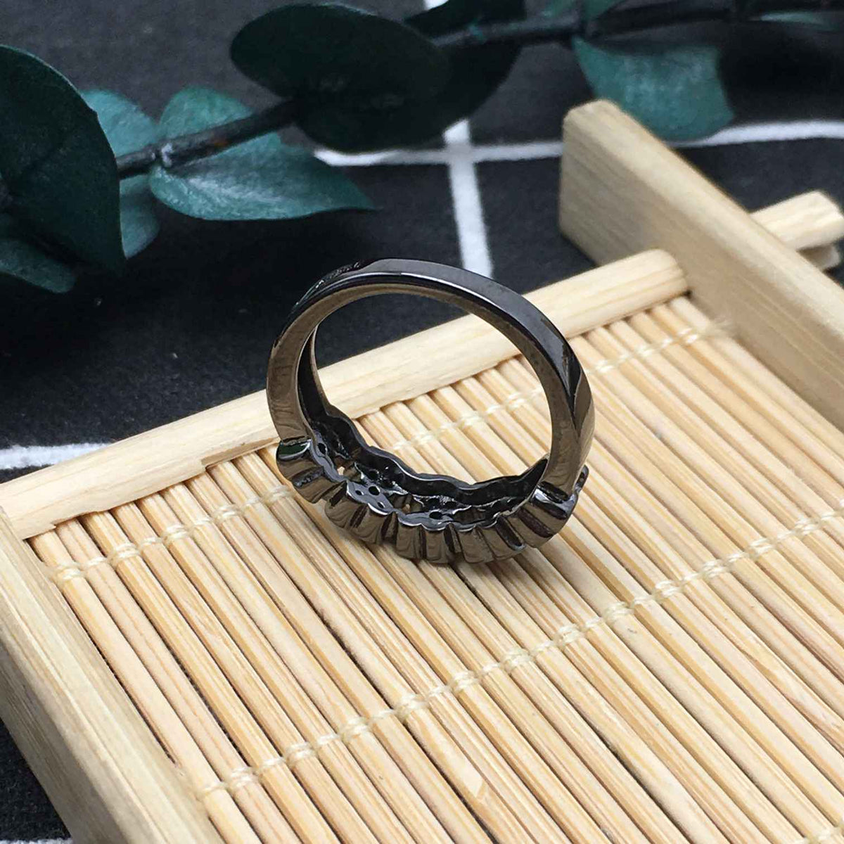 White  Bear Ring with black bears