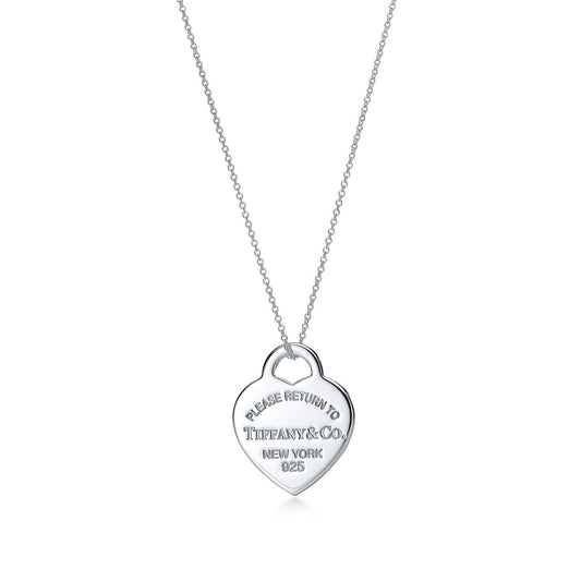 Iconic Tiffany & Co. Sterling Silver Heart Tag Pendant Necklace, Medium Size