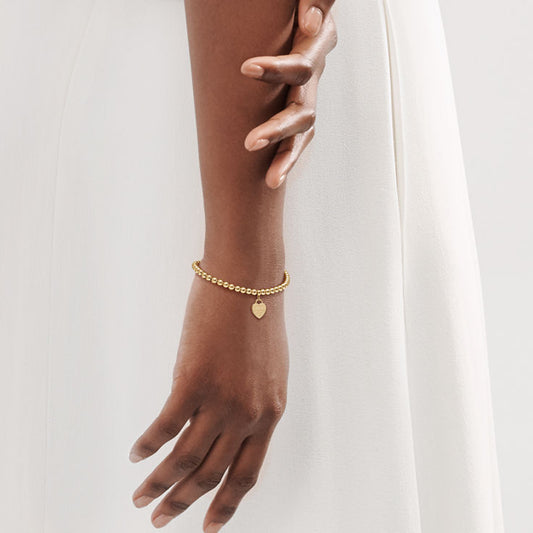 Return to Tiffany® Heart Tag Bead Bracelet in Yellow Gold