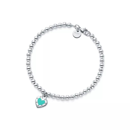 Return to Tiffany® Love Tiffany Blue® Heart Tag Bead Bracelet in Silver