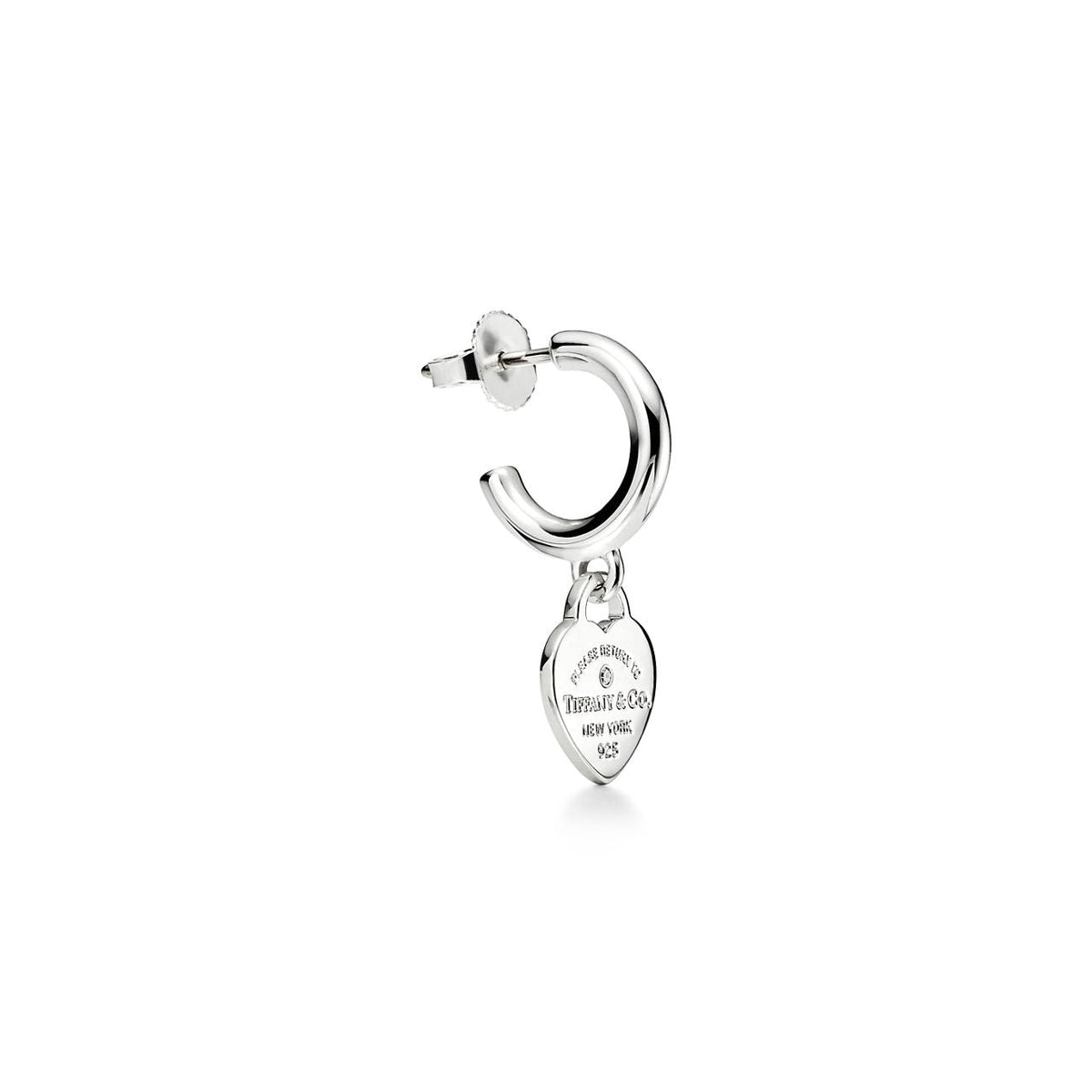 Return to Tiffany® Hoop Earrings in Sterling Silver with Diamonds, Mini
