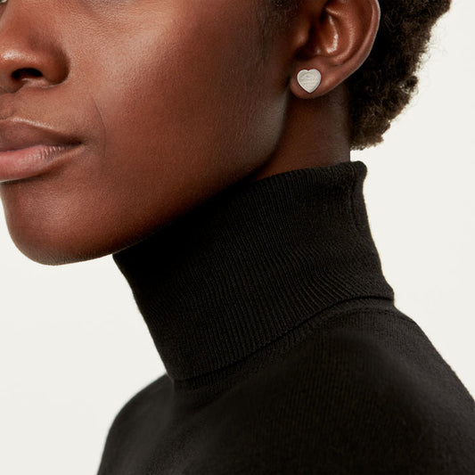 Return to Tiffany® Heart Tag Earrings in Sterling Silver with a Diamond, Mini