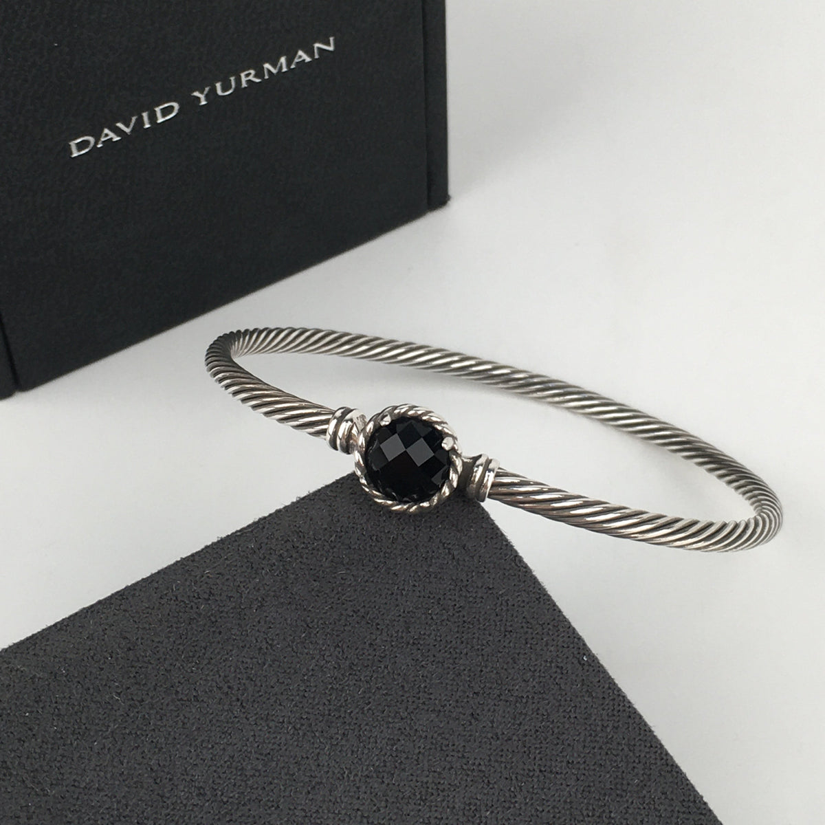 Set of David Yurman black Chatelaine Stud Earrings bracelet sterling silver
