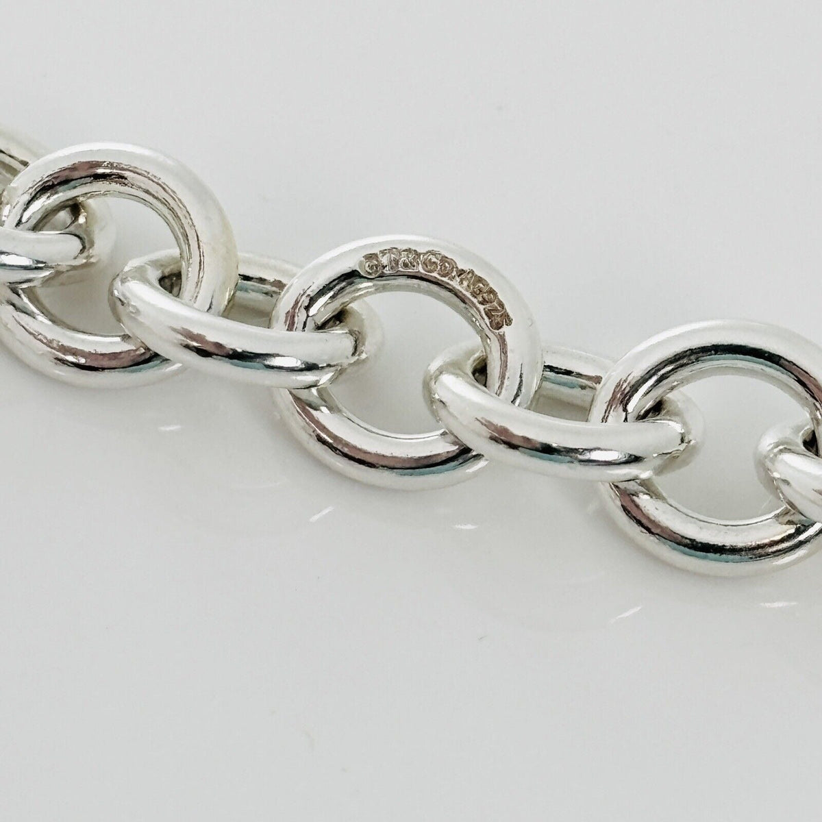 18" Return to Tiffany & Co Heart Padlock Lock Pendant Rolo Necklace in