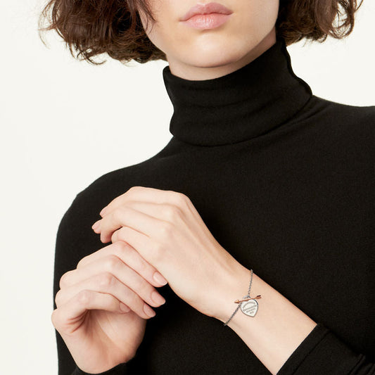 Return to Tiffany® Lovestruck Heart Tag Bracelet in Silver and Rose Gold, Small
