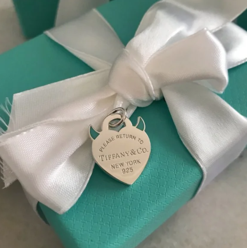 Tiffany & Co. Sterling Silver Return to Tiffany Devil Heart Tag Charm