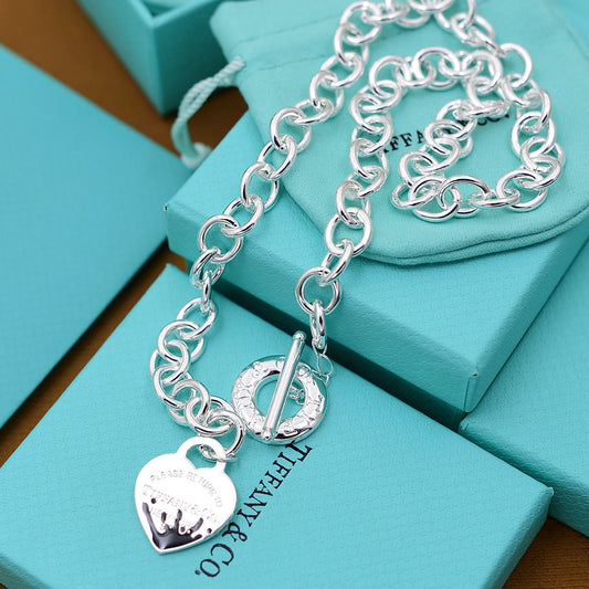 Return to Tiffany Heart  Black Tag Charm Bracelet  in Sterling Silver