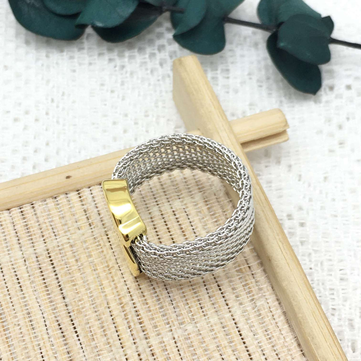 Yellow Steel Mesh Ring stainless steel  Mesh ring