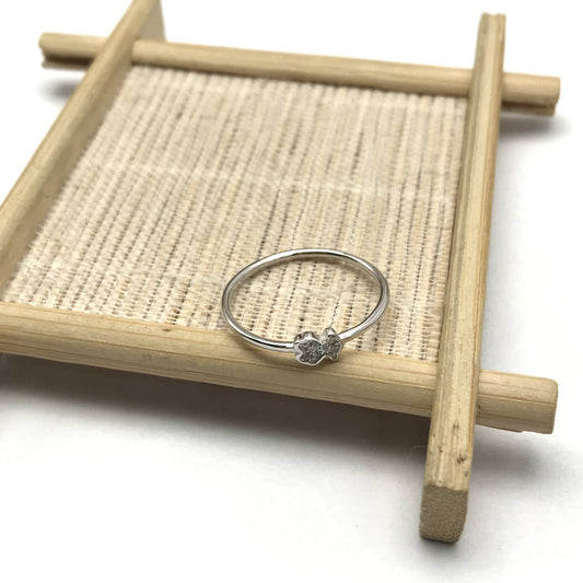 White  Puppies Ring with  Bear motif