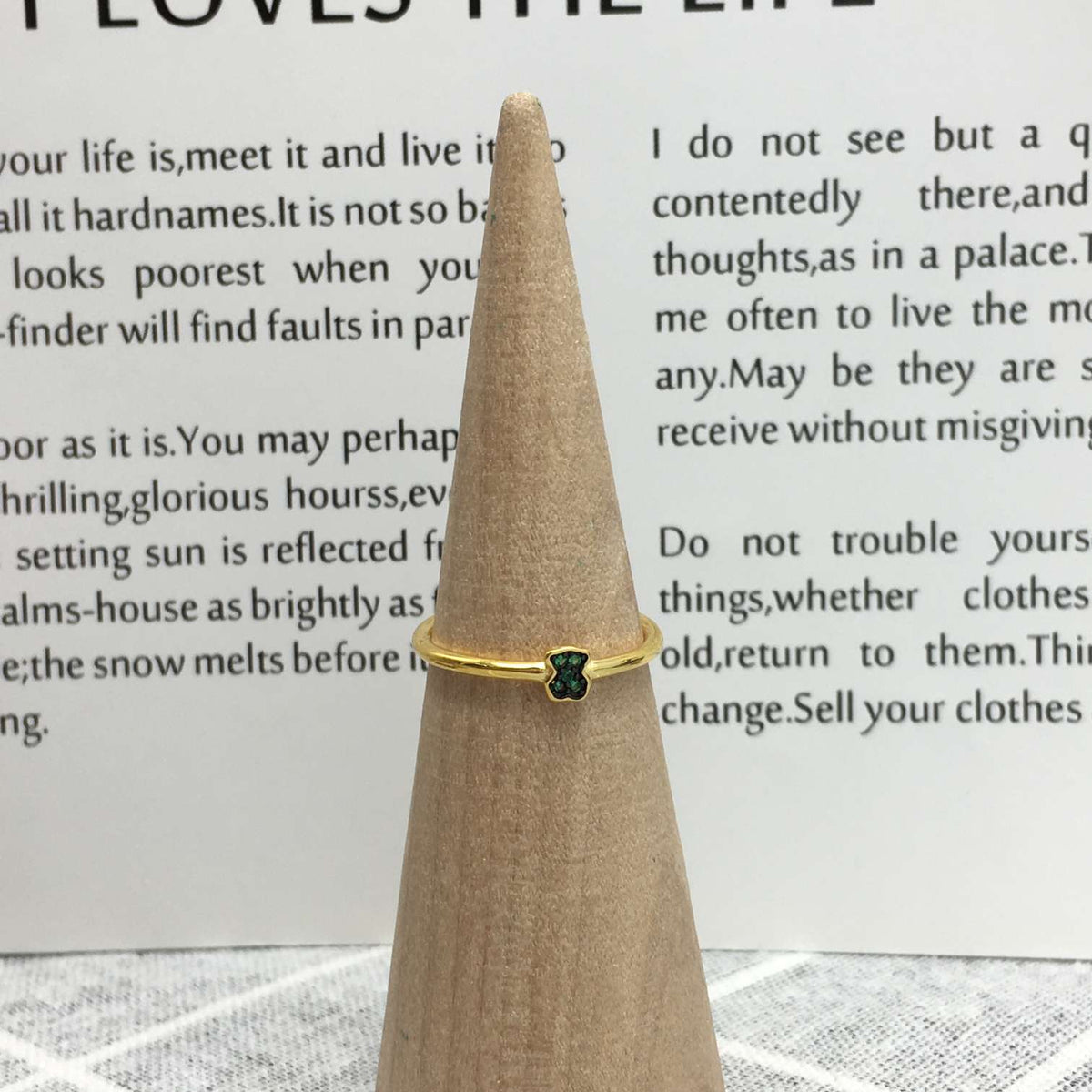 Silver vermeil  New Motif Ring with chrome diopside bear