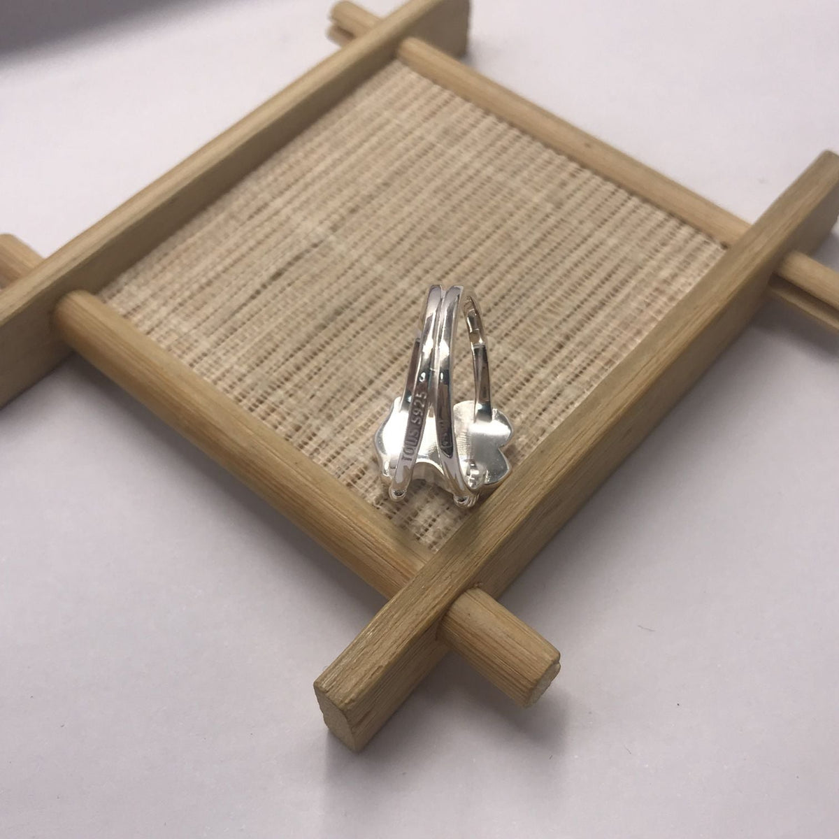 Large silver Ring with bear motif  Grain