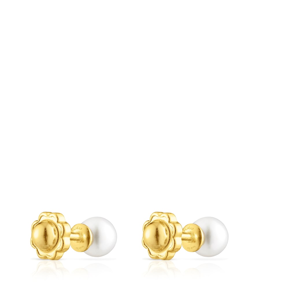 Gold Baby earrings with pearls |