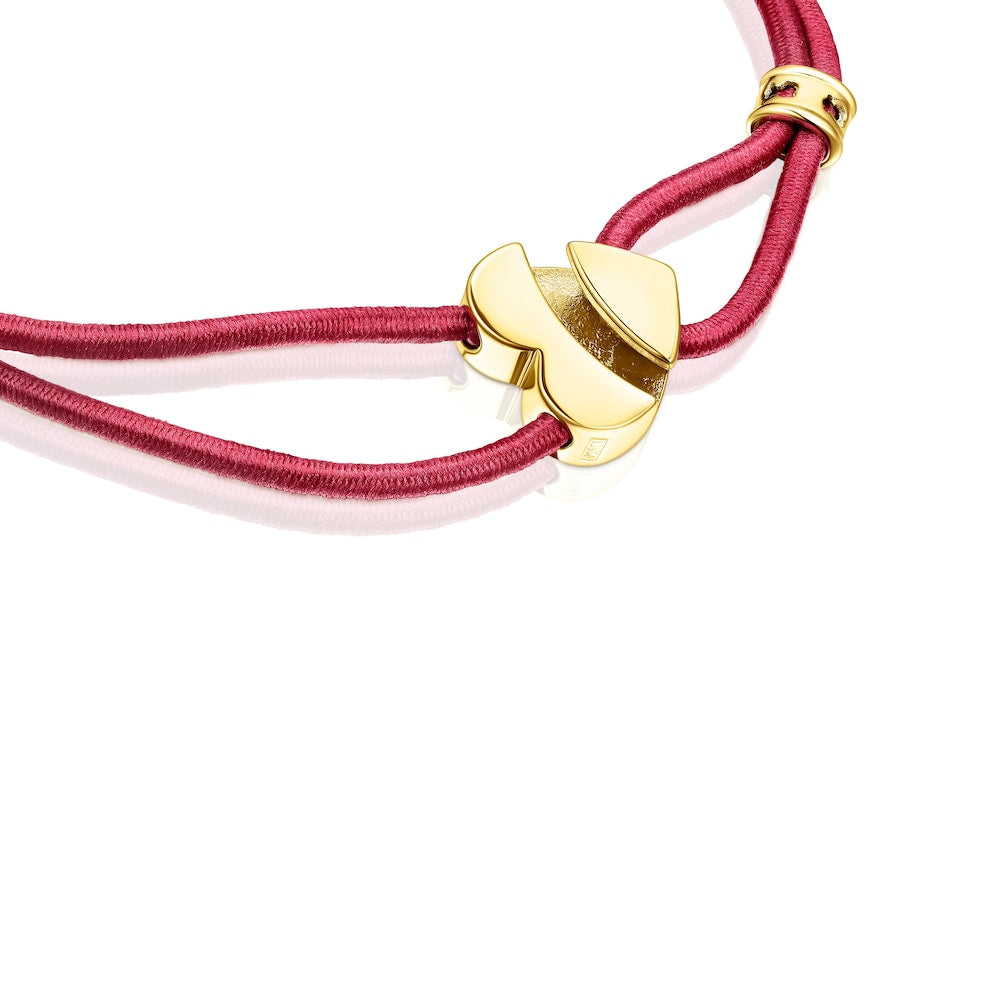 Pulsera Red Elástica Sweet Dolls con corazón de plata vermeil