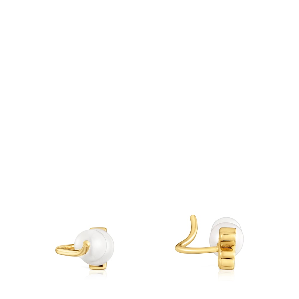 Gold bear climber Earring with cultured pearls Sweet Dolls |
