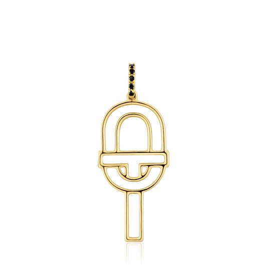 Medium gold silhouette Pendant with spinels MANIFESTO