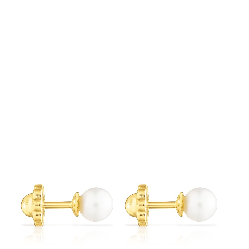 Gold Baby earrings with pearls |