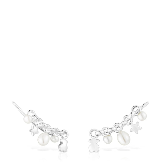 Silver Mini Icons Earcuff with bar and charms |