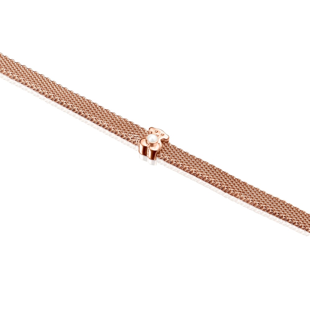 Pulsera Sisy de Plata Vermeil Rosa con Perla