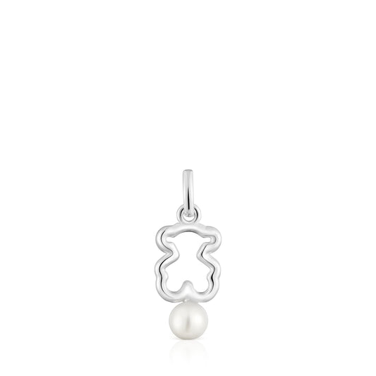 Silver Bear pendant with cultured pearl New Silueta