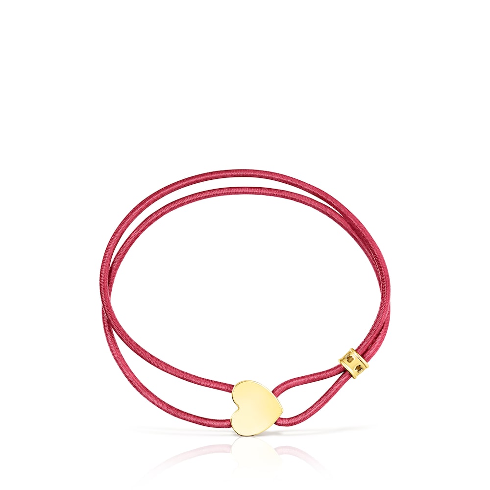Pulsera Red Elástica Sweet Dolls con corazón de plata vermeil
