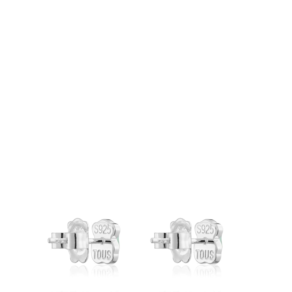 Silver Earrings with chalcedony Color |