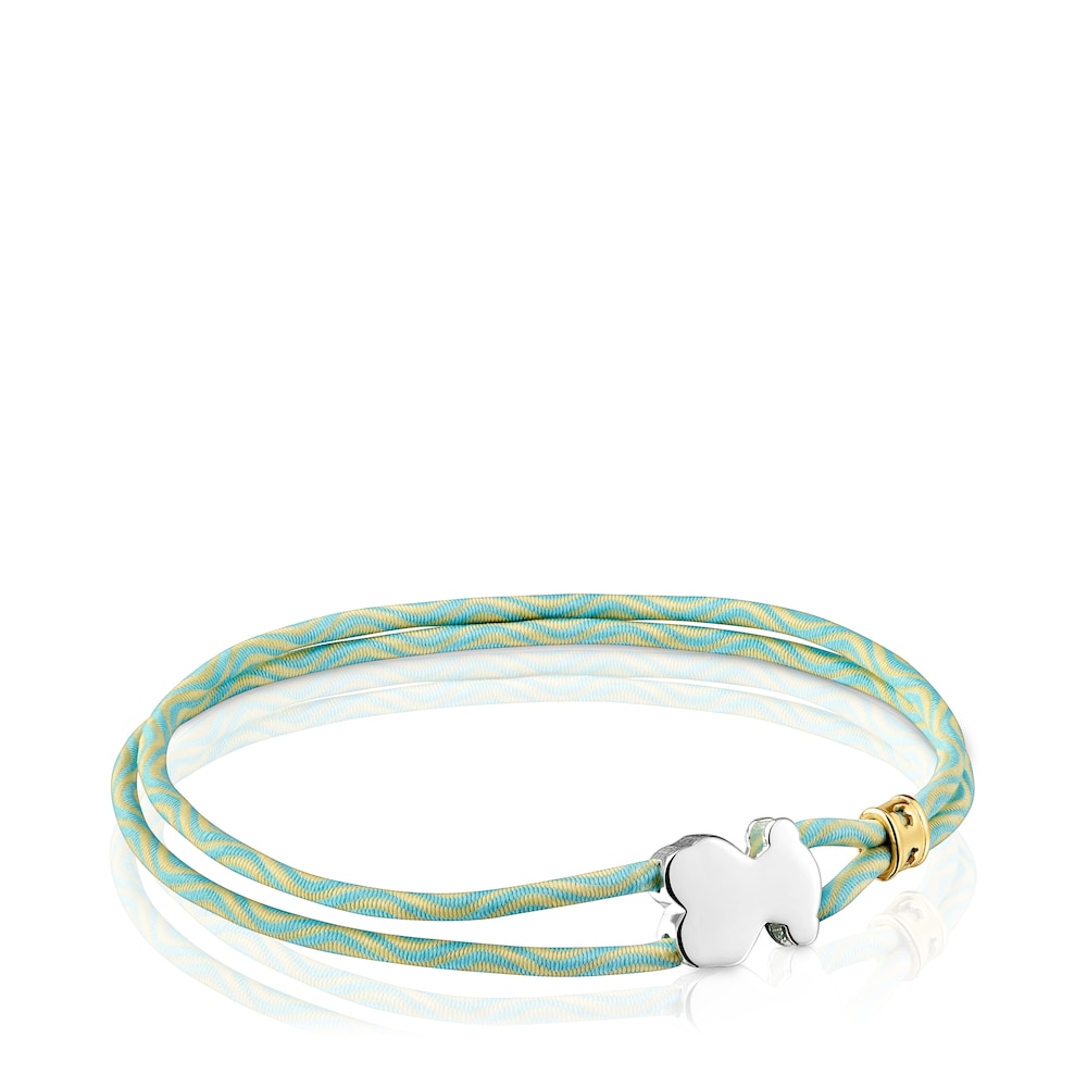 Pulsera elástica de oro amarillo Sweet Dolls XXS con perlas cultivadas de 3 mm. Motivo de 6 mm.