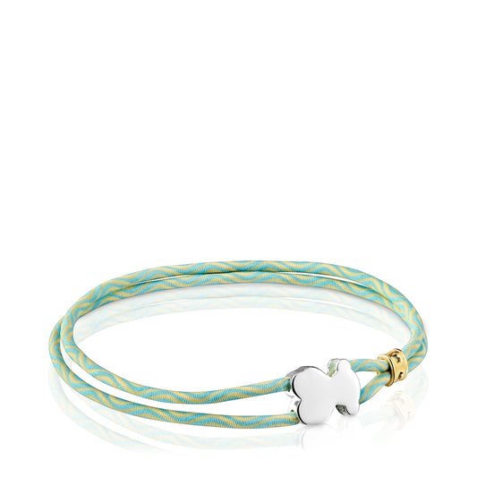 Pulsera elástica de oro amarillo Sweet Dolls XXS con perlas cultivadas de 3 mm. Motivo de 6 mm.