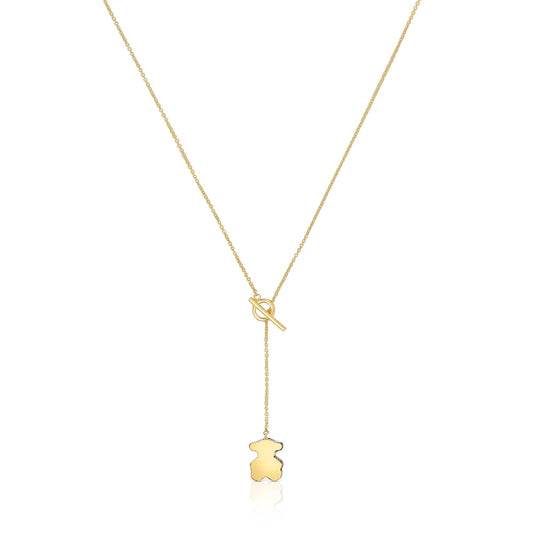 Short gold bear Necklace with onyx   1950 |