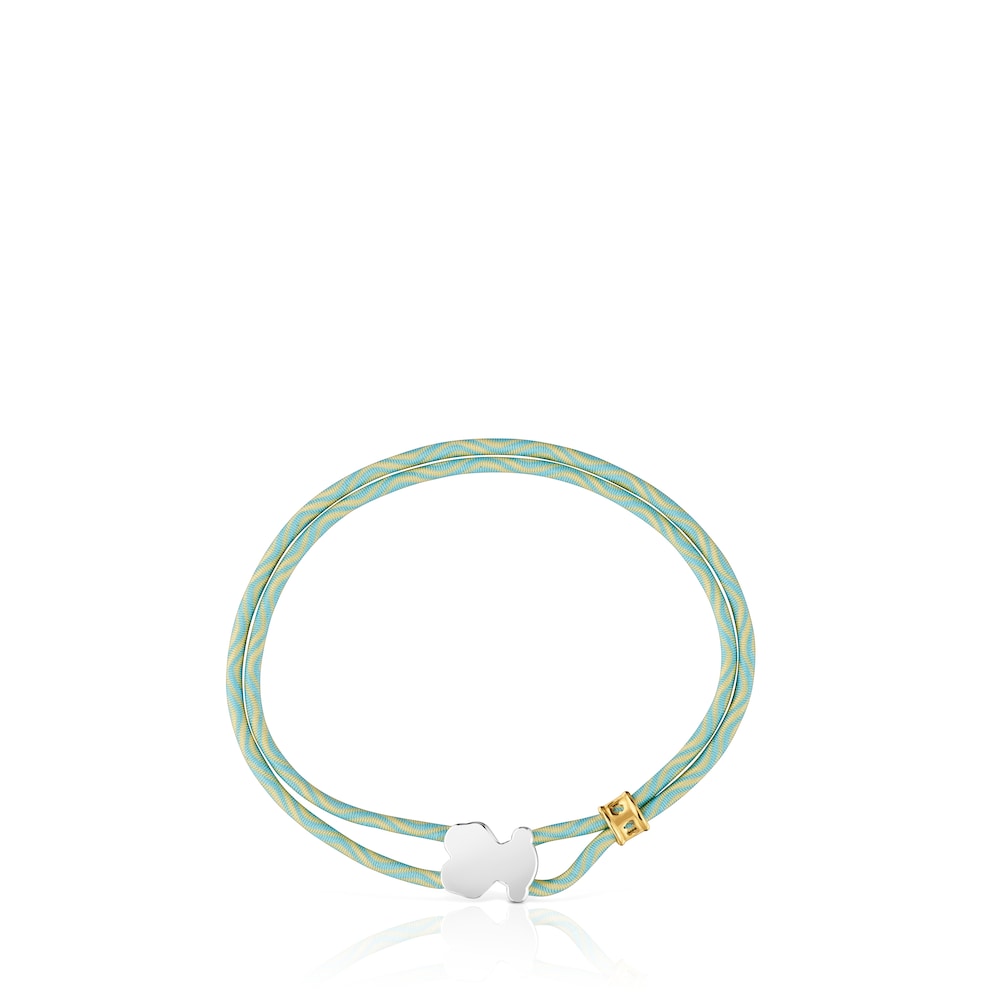 Pulsera elástica de oro amarillo Sweet Dolls XXS con perlas cultivadas de 3 mm. Motivo de 6 mm.