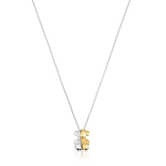 Short two-tone bear Double necklace My Other Half |