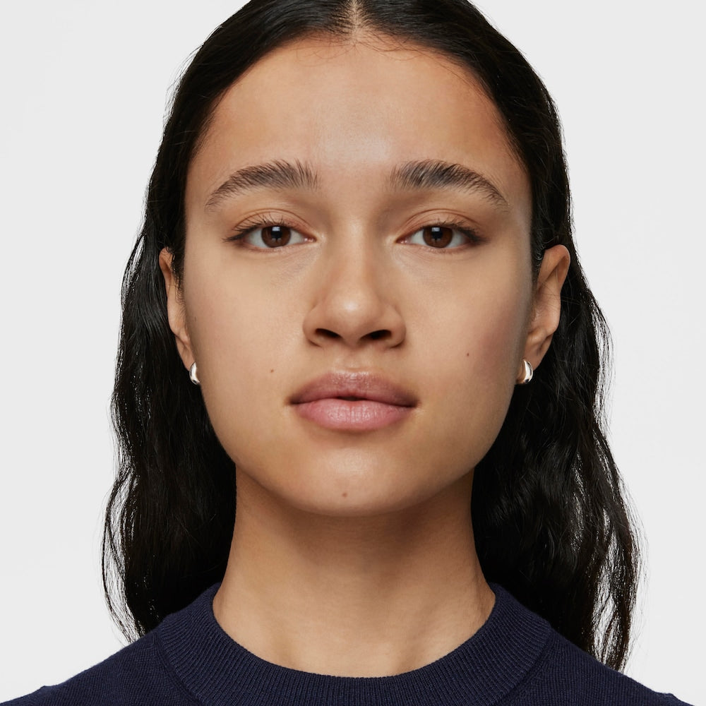 Short, thick silver Hoop earrings   Basics |