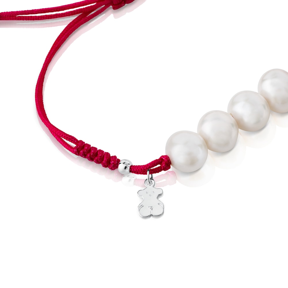 Pulsera de perlas de plata con perlas |