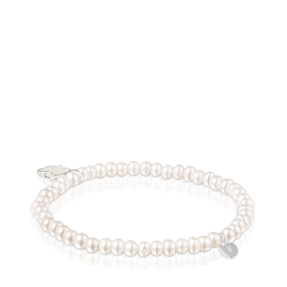 Pulsera Icon Color plateada con perlas |